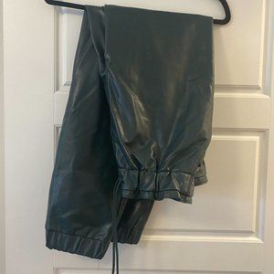 Abercrombie faux leather pants - green